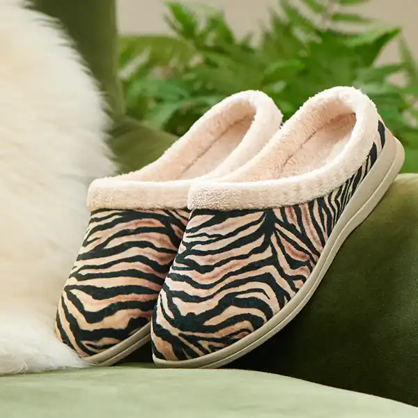 Slumber Zebra Plush Slippers
