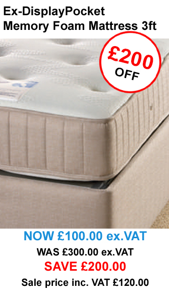 Ex-display pocket memory foam mattress 3ft