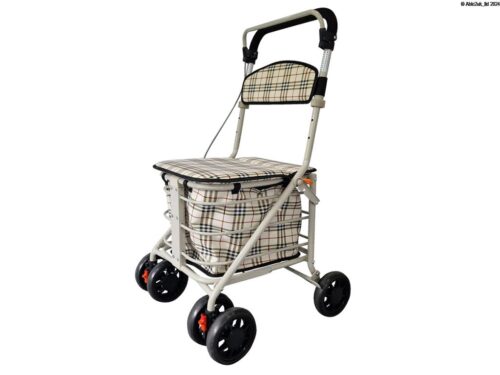 Shopping Trolley with Seat Brown Check